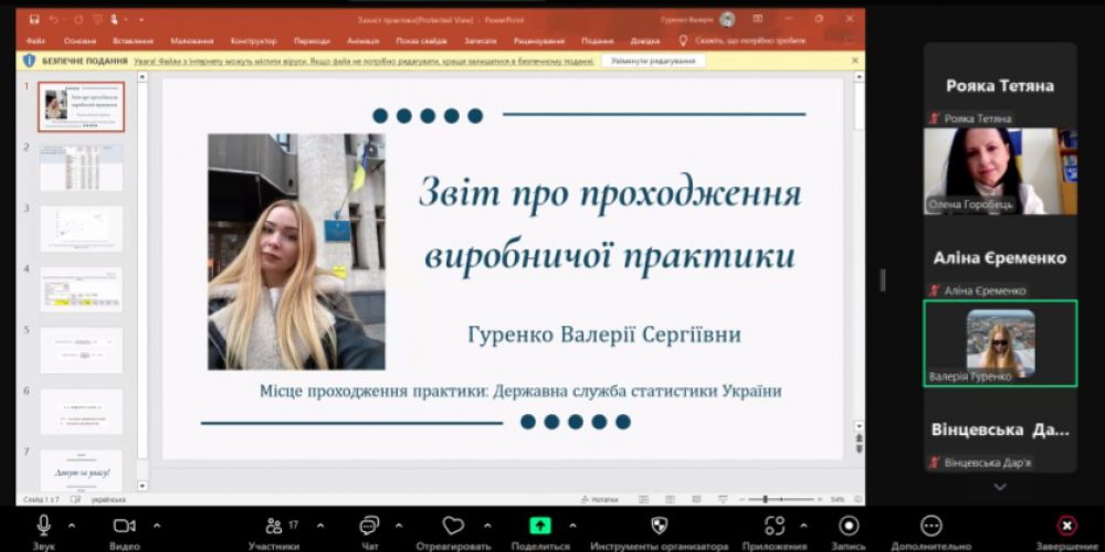 Підсумки виробничої практики здобувачів першого (бакалаврського) рівня вищої освіти четвертого року навчання ОПП «Прикладна статистика та бізнес-аналітика»